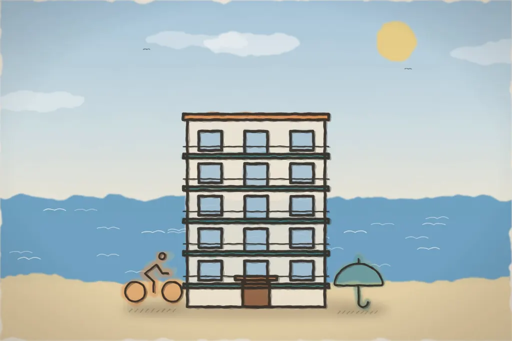 Blocul Marina, între mare și lac (ilustrație)